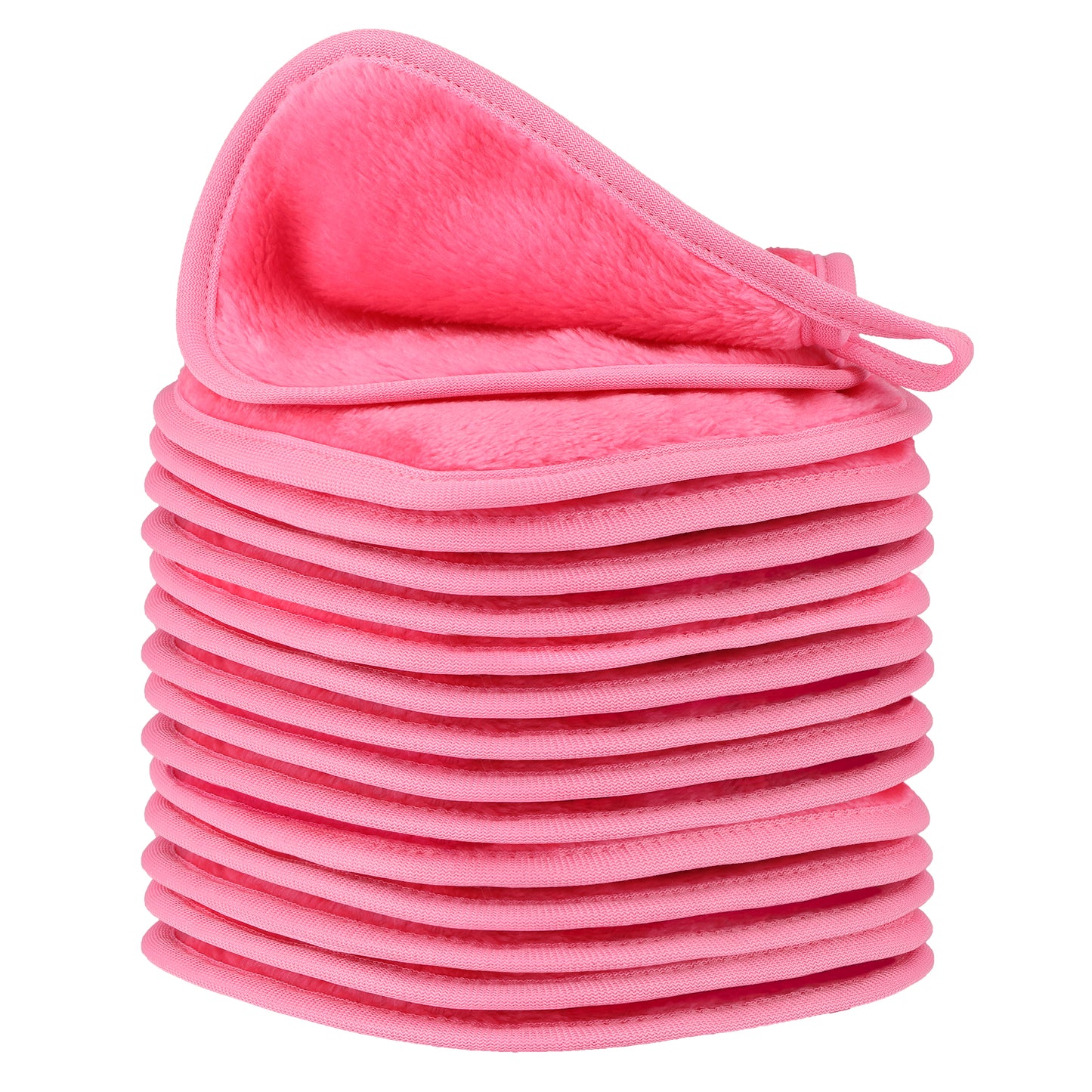 HealAge 15 Pack Makeup Remover Cloth, Microfiber Reusable Makeup Remover Pads, Washable Facial Cleansing Cloth for All Skin Types,6x6 Inch,Pink
