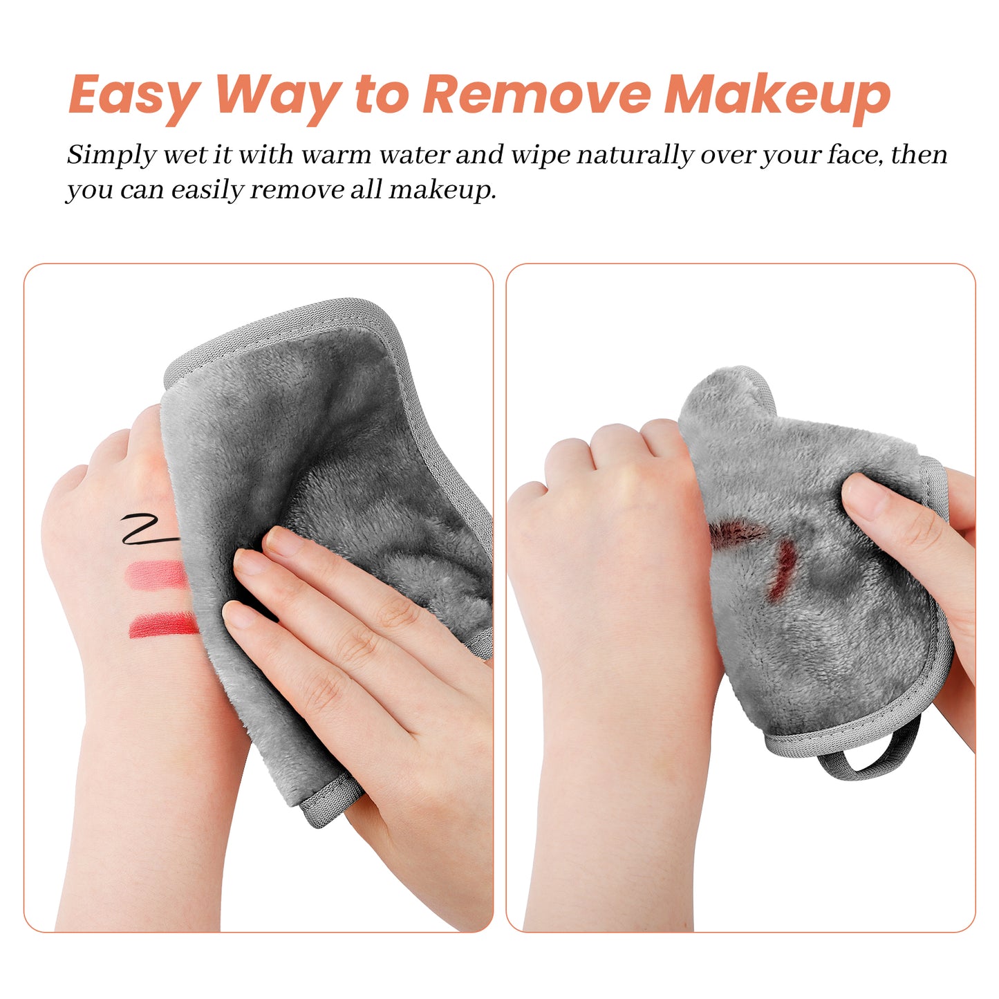 HealAge Reusable Makeup Remover Cloth 6x6Inch, 15 Pack Microfiber Makeup Remover Pads for All Skin Types,Washable Ultra Soft Facial Cleansing Cloth(Gray)